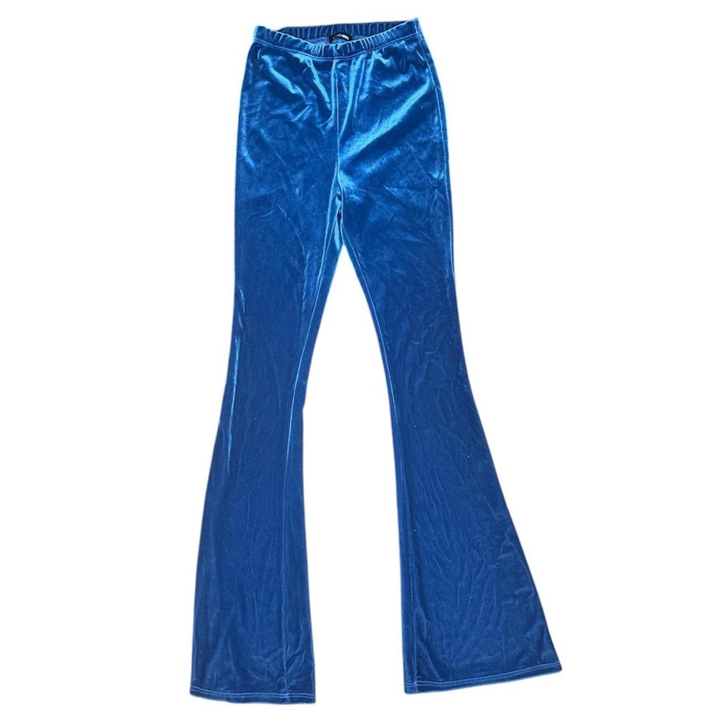 Blue Velvet Flare Pants